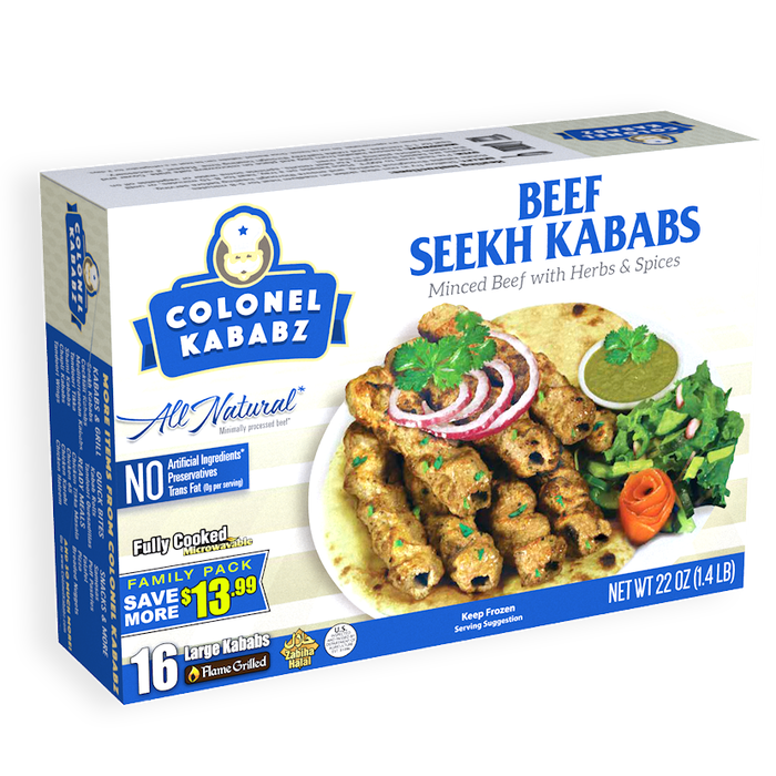Colonel Kababz Beef Seekh Kabab Family Pack - Bazaar Bros