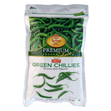 Deep Green Chilies (Hot) 12 oz - Bazaar Bros