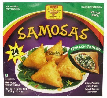 Deep Spinach Paneer Samosas 24 pc - Bazaar Bros